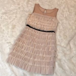 Phoebe Couture Swiss Dot Tiered Silk Dress